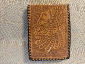 Mexican folk art motif Wallet leather